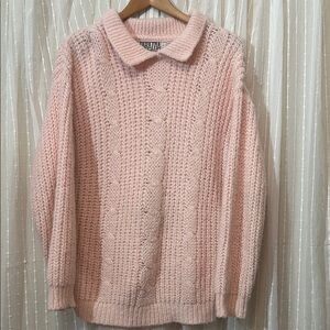 Vintage Pink Cable Knit Sweater
